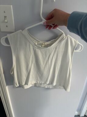 Essentials Cream Cropped Tank Top